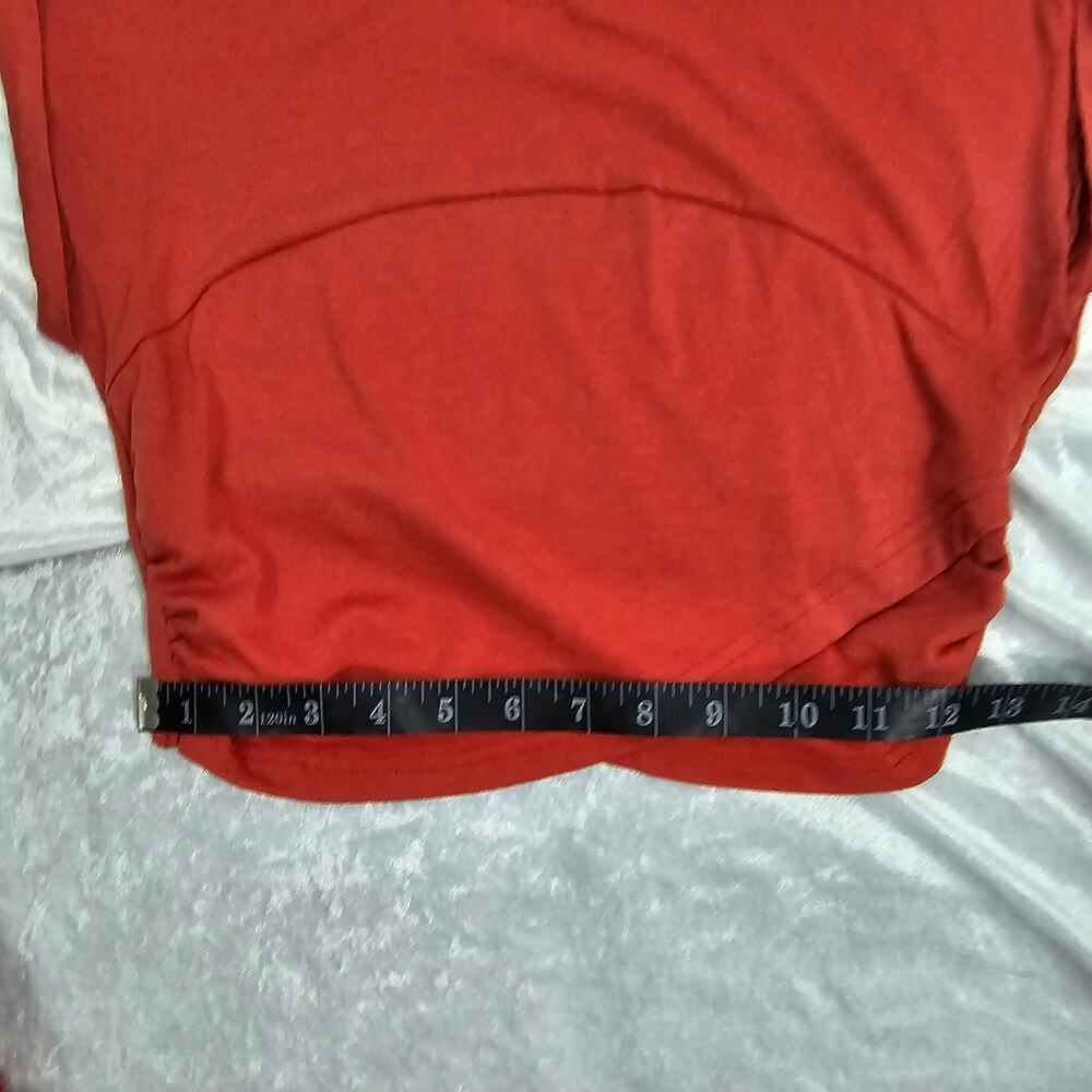 Cupshe Rust Orange Jersey Wide Leg Pants & Cropped Wrap Top Women's Size S NWT - Picture 13 of 16